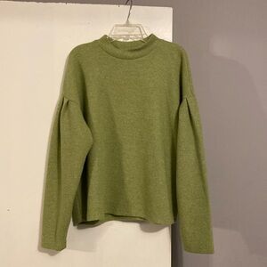 Kirious Women’s Pleated Sleeve Mock Neck Pullover Sweater